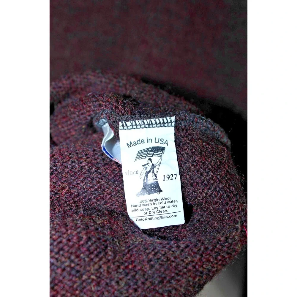 Ohio Knitting Mills Men's Large Brown Crew Neck Wool Sweater - Picture 7 of 9